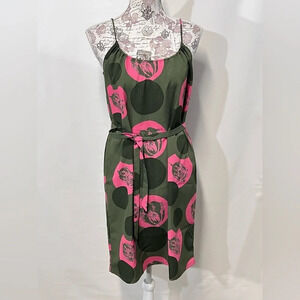 🛍️ TUCKER for Target Olive green and pink summer dress‎ size M.